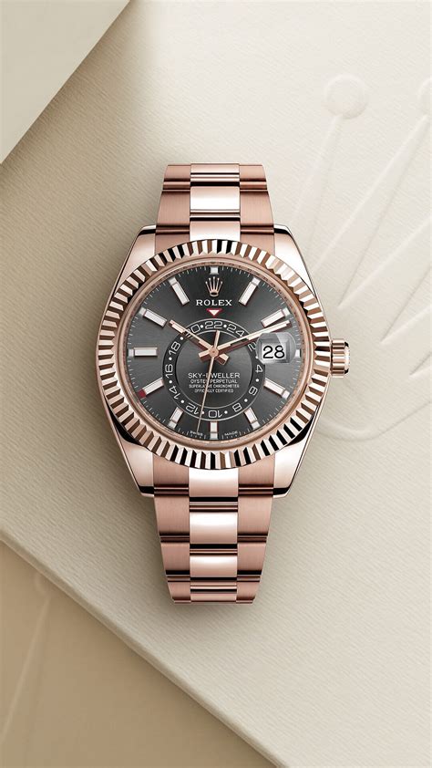 grams of gold rolex sky dweller|Rolex Sky-Dweller everose gold.